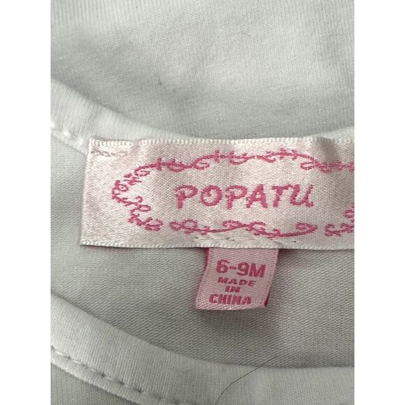 Popatu Girls White Merry Christmas One Piece With Tutu 6-9 Months NWT - Picture 8 of 8